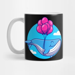 Cute Whale Floating With Balloon Mug